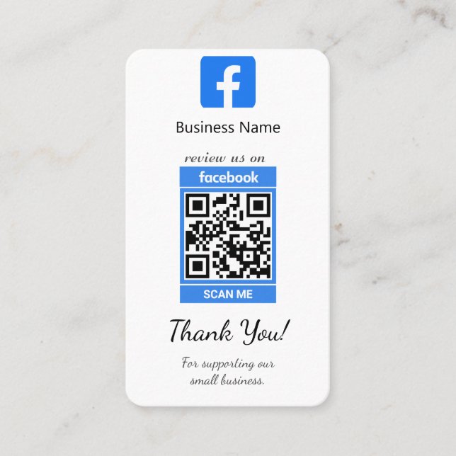 Facebook Revoir le modèle de carte de visite W/ QR (Devant)