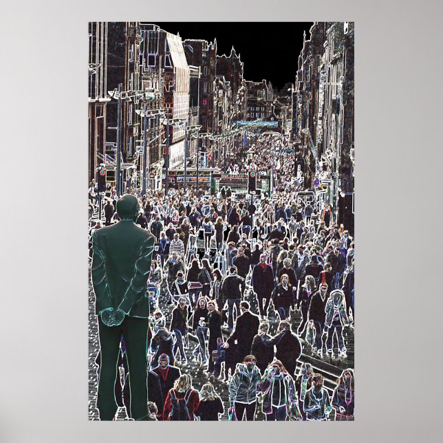 Faces in the Crowd Glasgow Scotland Poster (Devant)