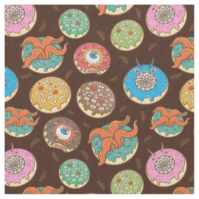 Fâcheux tissu Motif de beignes d'Halloween (Fermer)