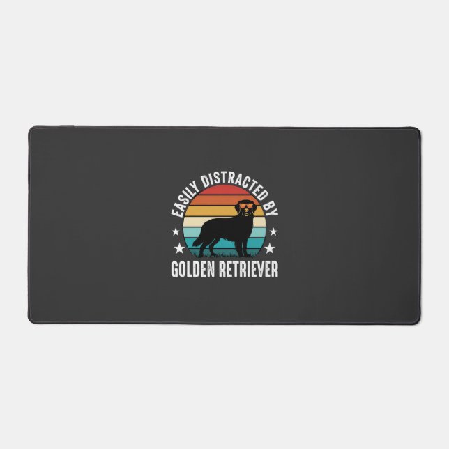 Facilement distrait par Golden Retriever Retro Sun (Recto)