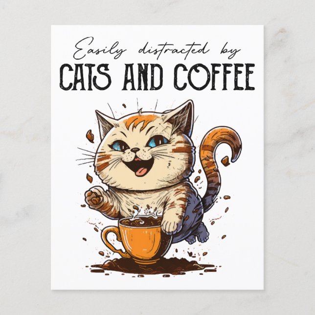 Facilement Distrait Par Les Chats Et Le Café Amour (Devant)