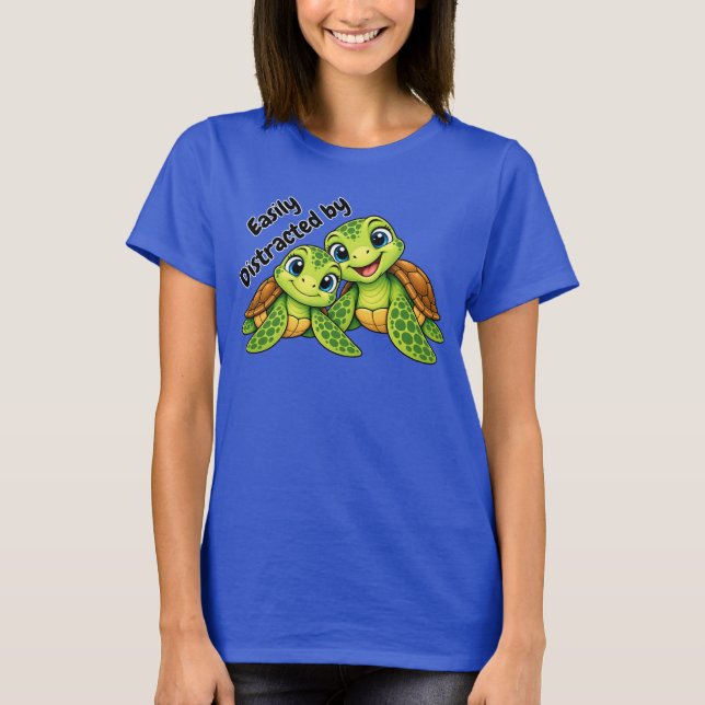 Facilement Distrait par les Tortues | T-shirt Mign (Devant)