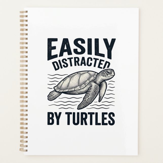 Facilement Distrait Par Les Tortues Vintage Design (Devant)