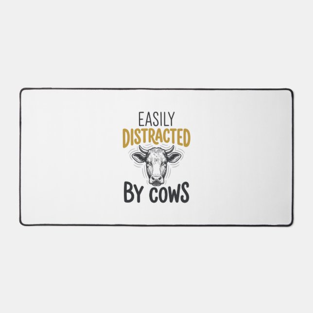 Facilement Distrait Par Les Vaches Drôle De Chemis (Recto)