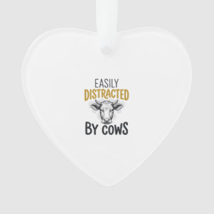 Facilement Distrait Par Les Vaches Drôle De T-Shir