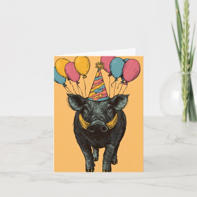 Facon de guerre d'anniversaire avec ballons Carte  (Devant)