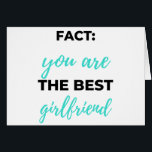 Fact: You Are The Best Girlfriend Black<br><div class="desc">Fact: You Are The Best Girlfriend design. This is a short romantic quote which is great as a gift for girlfriend. Also suitable as a general girlfriend Love gift for Anniversary,  Birthday,  Christmas or Valentine's Day.</div>