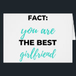 Fact: You Are The Best Girlfriend Black<br><div class="desc">Fact: You Are The Best Girlfriend design. This is a short romantic quote which is great as a gift for girlfriend. Also suitable as a general girlfriend Love gift for Anniversary,  Birthday,  Christmas or Valentine's Day.</div>