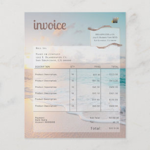 Facture d'entreprise de plage moderne
