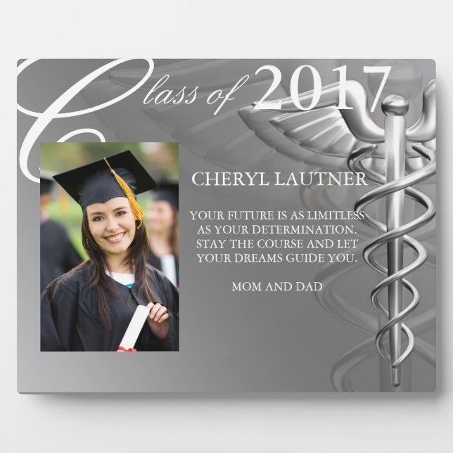 faculté de médecine caduceus diplôme plaque photo (Devant)