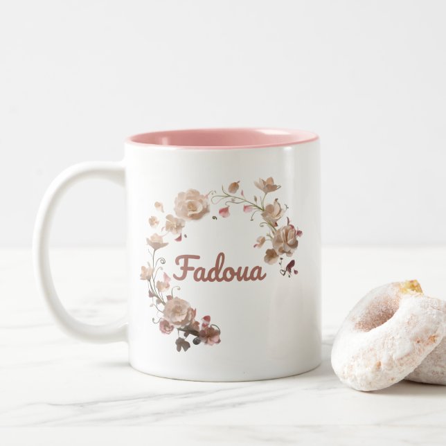 Fadoua Floral Mug (Avec donut)