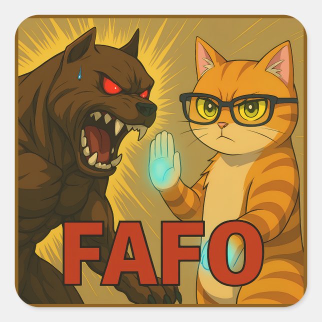 FAFO Cat and Dog Funny Sticker | Unbothered Pet At (Devant)