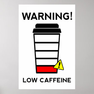Faible caféine, Batterie basse, poster de café, dr