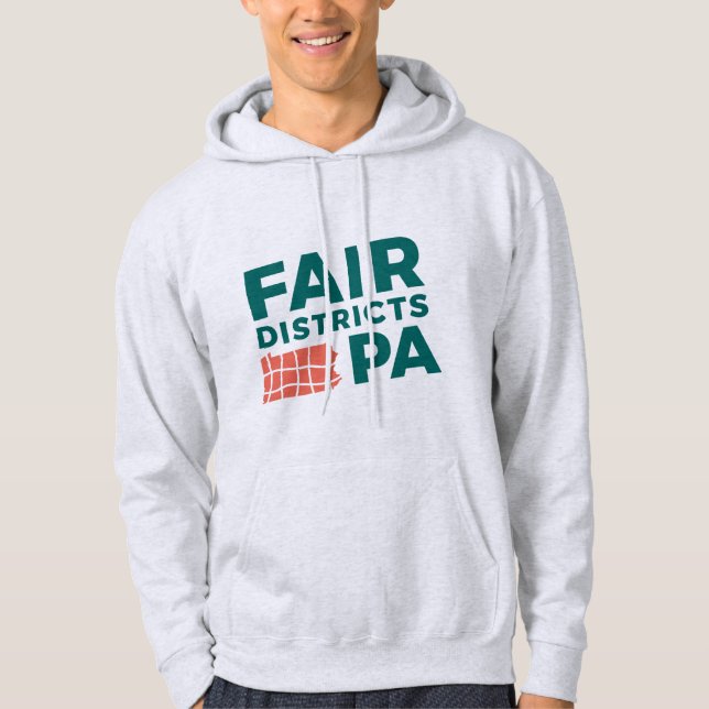 Fair Districts PA Sweat à capuche gris classique (Devant)