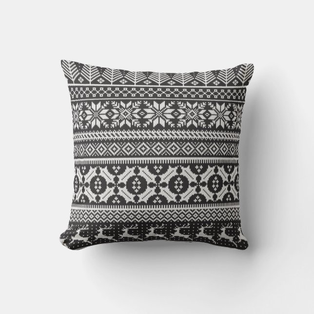 Fair Isle Knit Sweater Coussin (Recto)