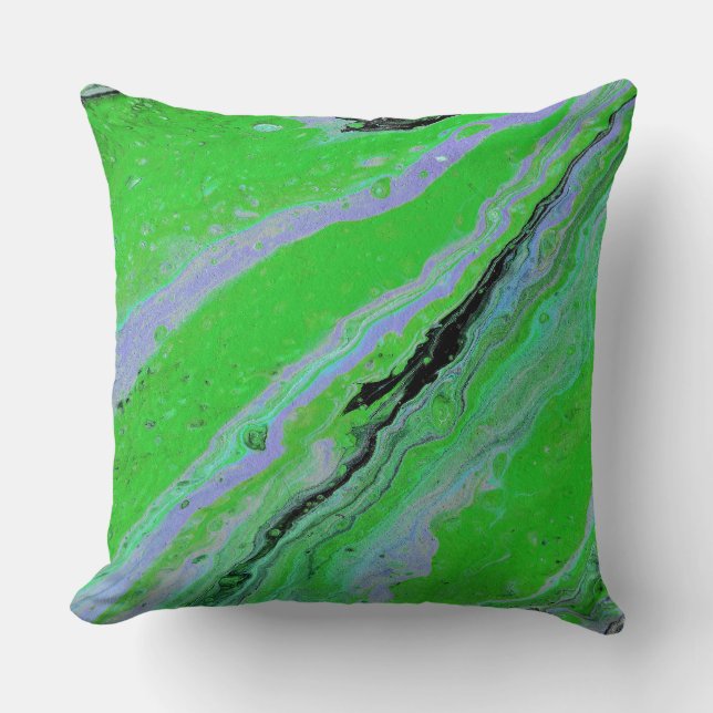 Fair Jeu 3 Green Lilac rayé Abstrait Coussin (Recto)