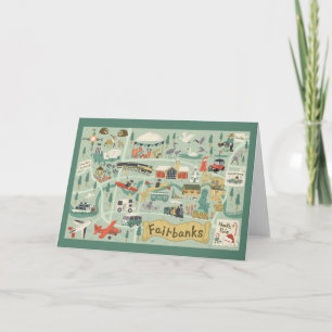 Fairbanks cartographient la carte de voeux 7 X 5 p