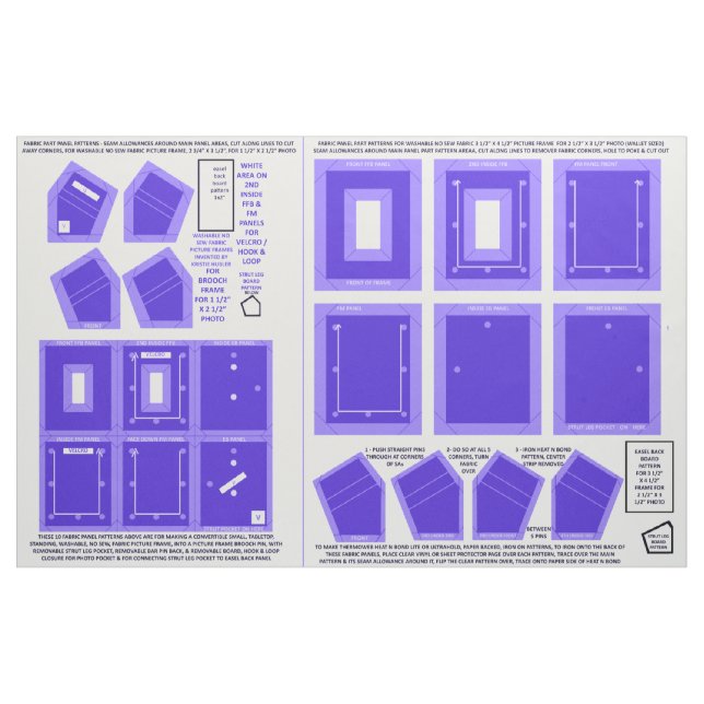 faire 2 tissu lavable sans coudre iris cadres phot (Fat Quarter)