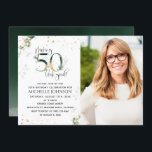 Faire 50 apparence bon or photo Anniversaire Invit<br><div class="desc">Fêter cinquante ans est un exploit incroyable et il mérite d'être célébré dans le style! Le Making 50 Look Good Gold Green Botanical Photo Birthday Invitation est la façon parfaite de faire exactement cela. Cette invitation élégante et moderne présente une belle aquarelle verte design botanique avec des lamelles de feuille...</div>
