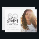Faire 60 belle invitation d'anniversaire photo<br><div class="desc">Faire 60 look,  soixante et fabuleuse invitation d'anniversaire photo. Texte de script moderne sur la conception de typographie de tendance. Partie d'une collection. Les couleurs peuvent être customisées.</div>