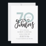 Faire 70 look bon anniversaire moderne<br><div class="desc">En faisant 70 look,  soixante-dix et fabuleuse invitation d'anniversaire de typographie moderne. Texte de script moderne sur la conception de typographie de tendance. Partie d'une collection. Les couleurs peuvent être customisées.</div>