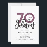 Faire 70 look bon anniversaire moderne<br><div class="desc">En faisant 70 look,  soixante-dix et fabuleuse invitation d'anniversaire de typographie moderne. Texte de script moderne sur la conception de typographie de tendance. Partie d'une collection. Les couleurs peuvent être customisées.</div>
