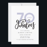 Faire 70 look bon anniversaire moderne<br><div class="desc">En faisant 70 look,  soixante-dix et fabuleuse invitation d'anniversaire de typographie moderne. Texte de script moderne sur la conception de typographie de tendance. Partie d'une collection. Les couleurs peuvent être customisées.</div>