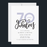 Faire 70 look bon anniversaire moderne<br><div class="desc">En faisant 70 look,  soixante-dix et fabuleuse invitation d'anniversaire de typographie moderne. Texte de script moderne sur la conception de typographie de tendance. Partie d'une collection. Les couleurs peuvent être customisées.</div>