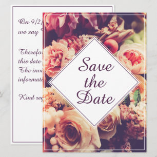 Faire Annonce de Mariage Vintage, Motif Floral