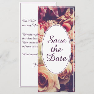 Faire annonce de mariage vintage, motif floral