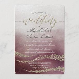 Faire aquarelle en cranberry pour invitation de ma