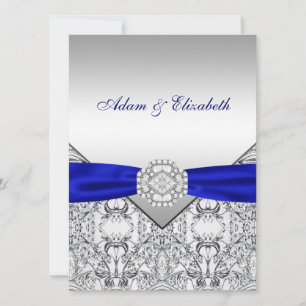 Faire Argent Et Invitations De Mariage Bleu Royal