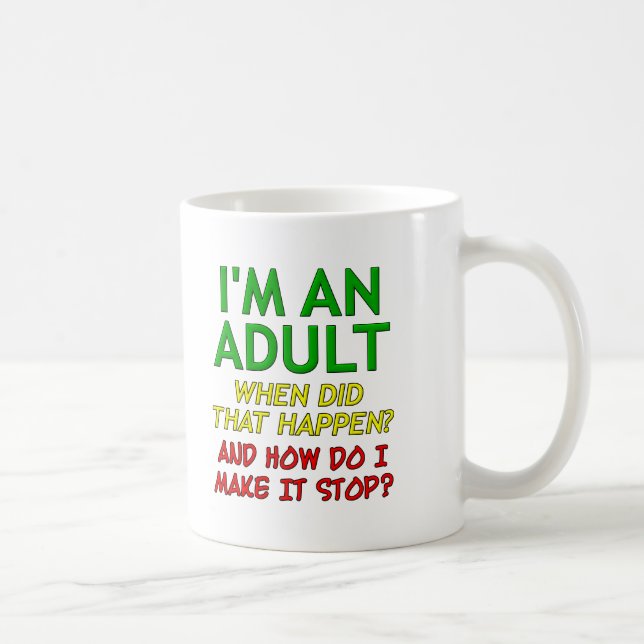 Faire Arrêter l'Adulte Drôle Mug (Droite)