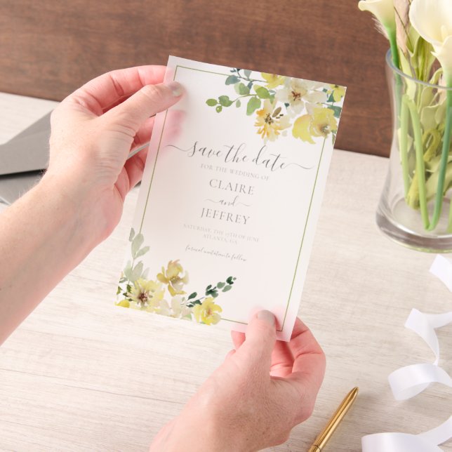 Faire carte de faire-part de mariage d'été à fleur (Ordinateur de poche)