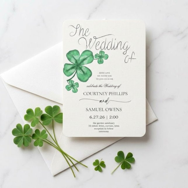 Faire carte de invitation de mariage à la feuille  (Créateur téléchargé)