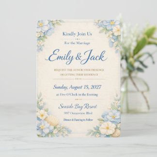 Faire carte de mariage Florale orange Élégante Tem