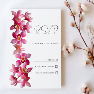 Faire carte de réponse orchidées roses et bordeaux