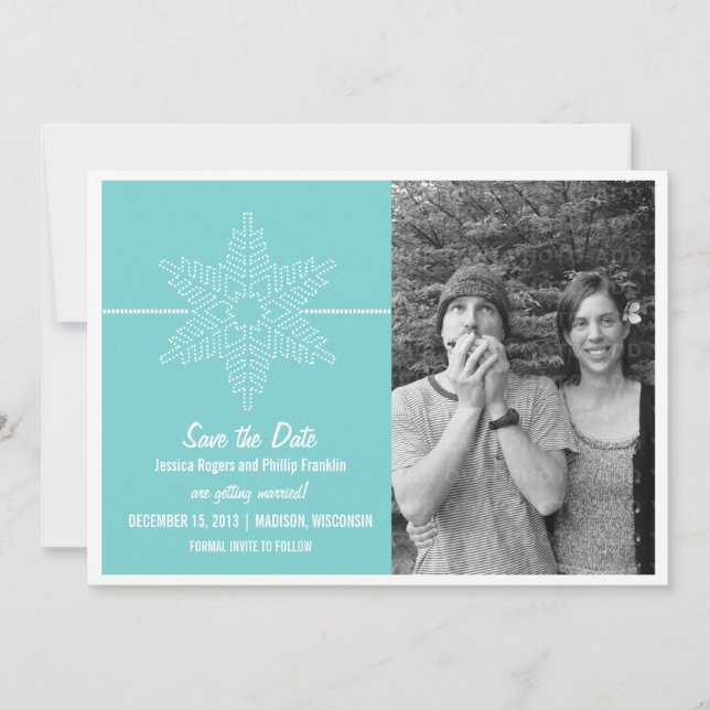 Faire carte de Sauvegarde de Date de Mariage Floco (Devant)