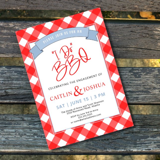 Faire carte d'invitation à carreaux rouges pour la (Créateur téléchargé)