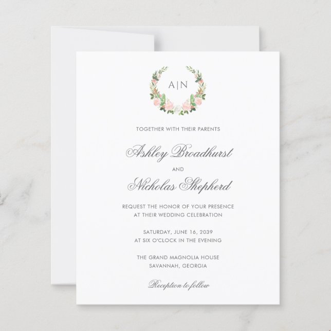 Faire carte d'invitation de mariage à armoiries fl (Devant)