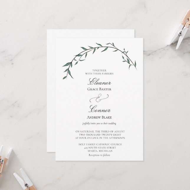 Faire carte d'invitation de mariage à l'arche de s (Devant/Arrière en situation)