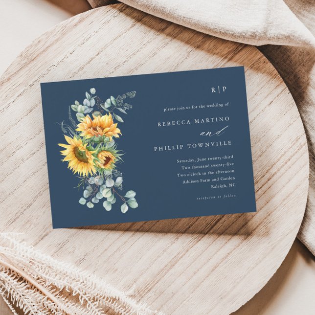 Faire carte d'invitation de mariage au tournesol e (Créateur téléchargé)