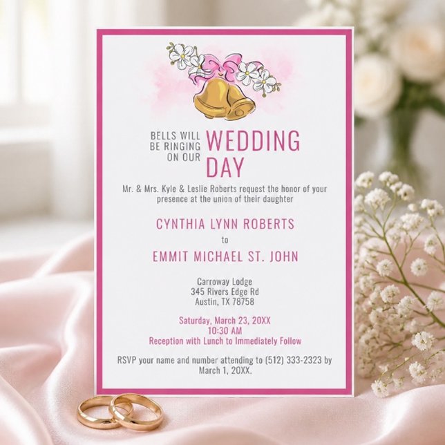 Faire carte d'invitation de mariage aux cloches (Créateur téléchargé)