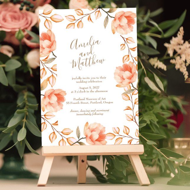 Faire carte d'invitation de mariage aux pivoines (Créateur téléchargé)