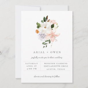 Faire carte d'invitation de mariage avec bouquet f