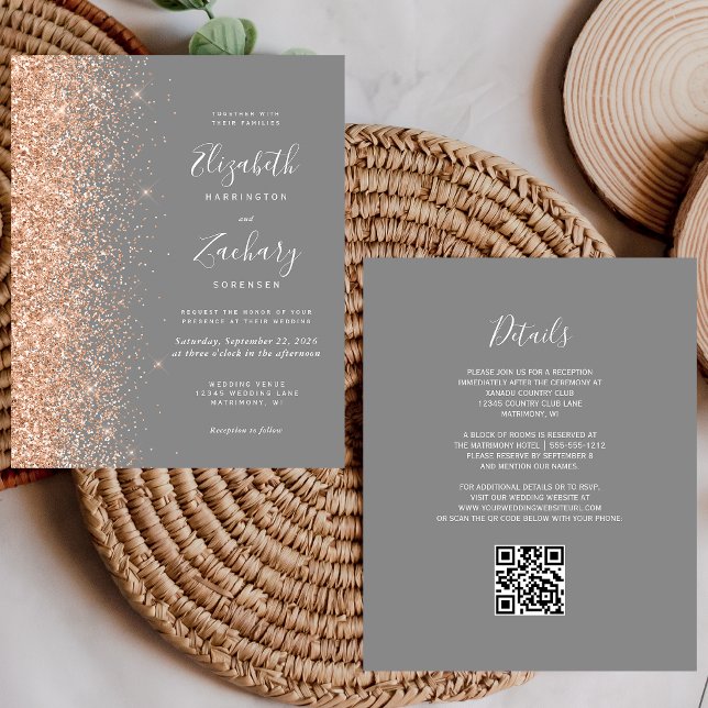 Faire carte d'invitation de mariage avec code QR g (Créateur téléchargé)