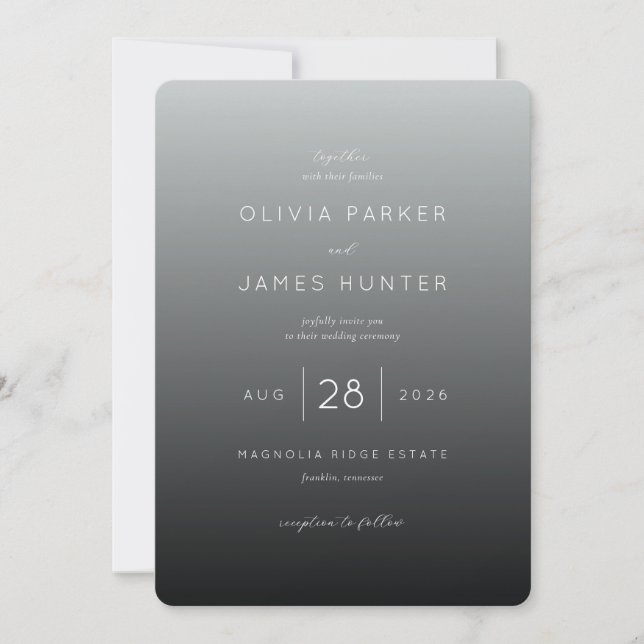 Faire carte d'invitation de mariage avec dégradé g (Devant)
