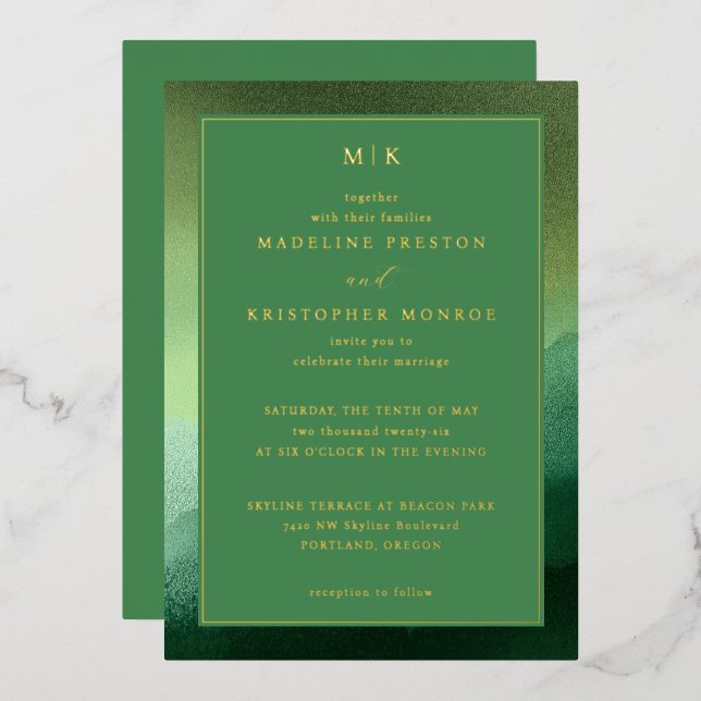 Faire carte d'invitation de mariage avec dégradé v (Recto/Verso)