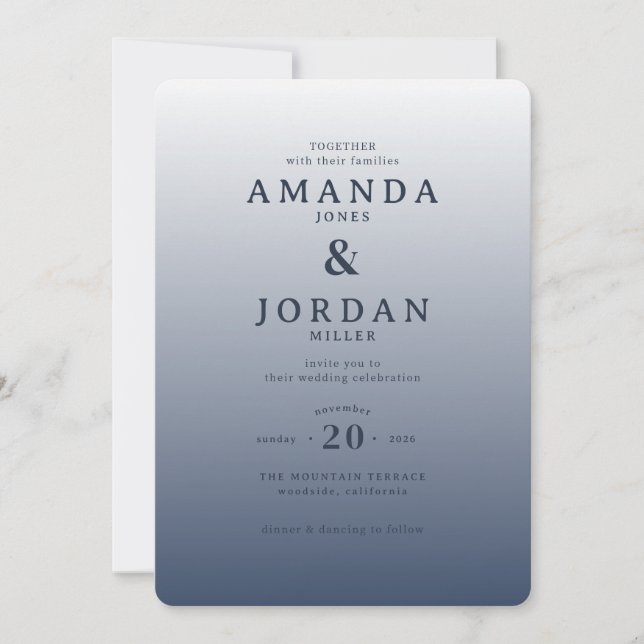 Faire carte d'invitation de mariage avec un dégrad (Devant)