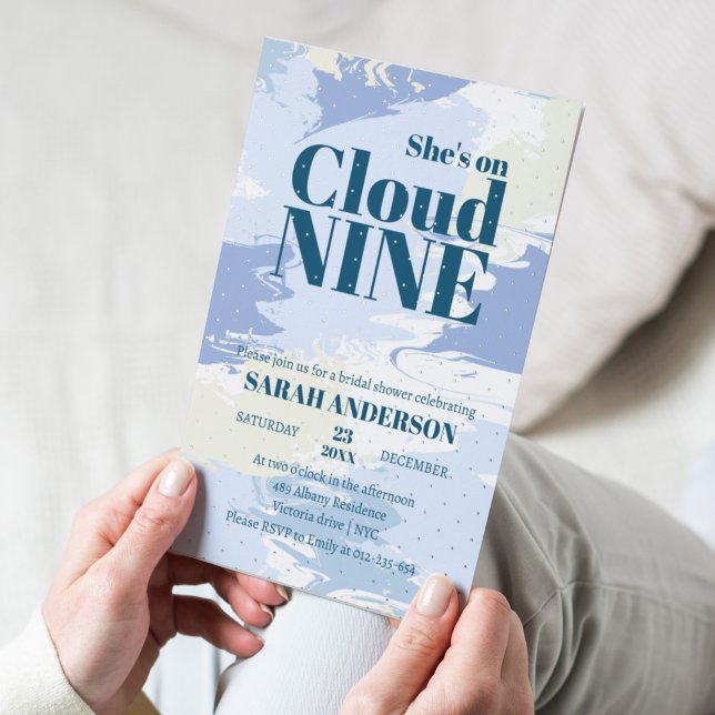 Faire carte d'invitation de mariage bleu Cloud Nin (Créateur téléchargé)